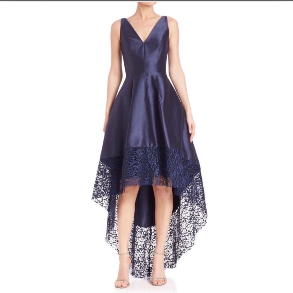 Monique Lhuillier | Classic High/Low Hemline Gown